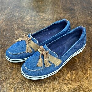 Denim Blue Loafers with Tassels‎